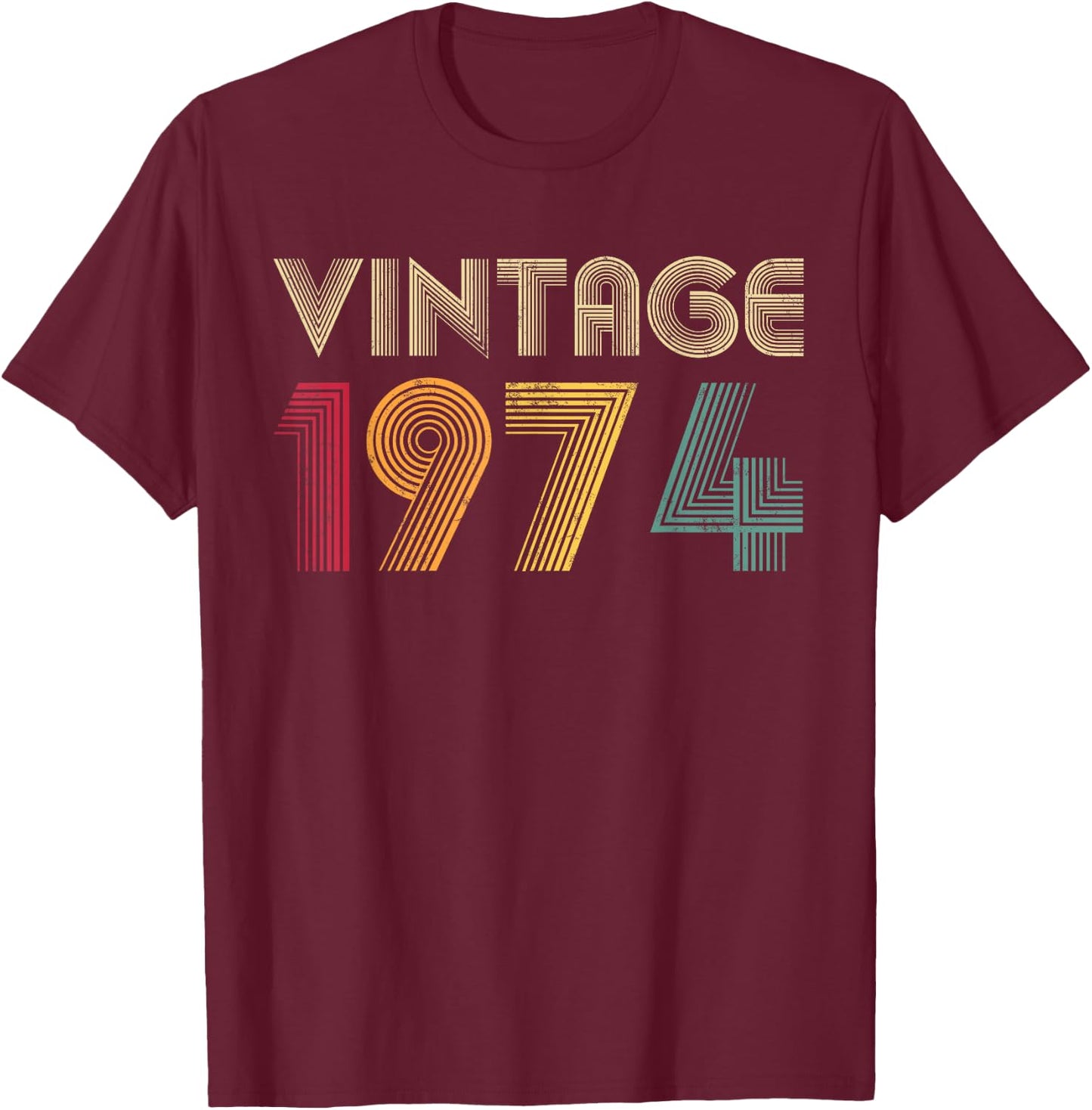 48th Birthday Gift Classic 1974 Vintage Men Women 48 Years T-Shirt - T-Shirt | Maroon