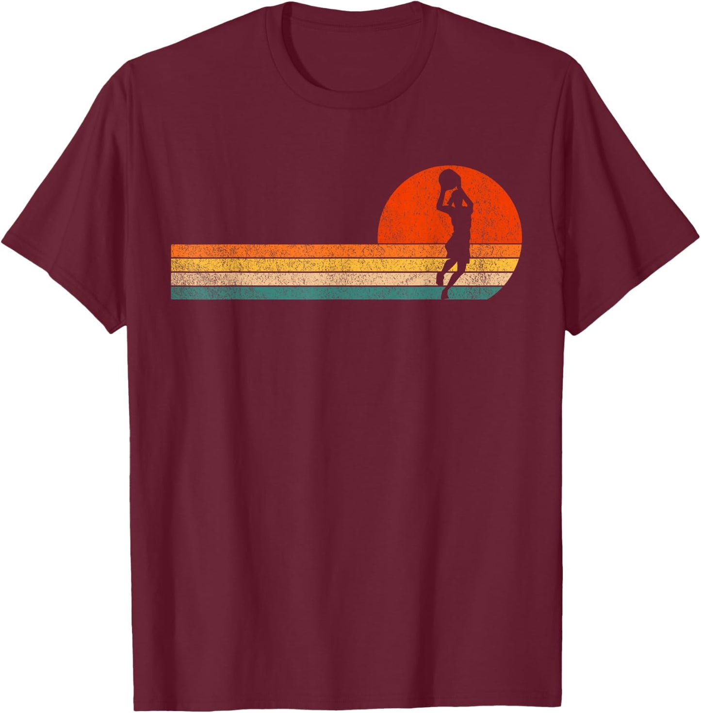 Basketball Girl Women Basketball Player Basketball Retro T-Shirt - T-Shirt | Maroon