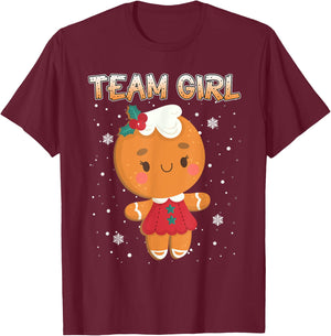 Christmas Gingerbread Team Girl Gender Reveal Shirt Women T-Shirt - T-Shirt | Maroon