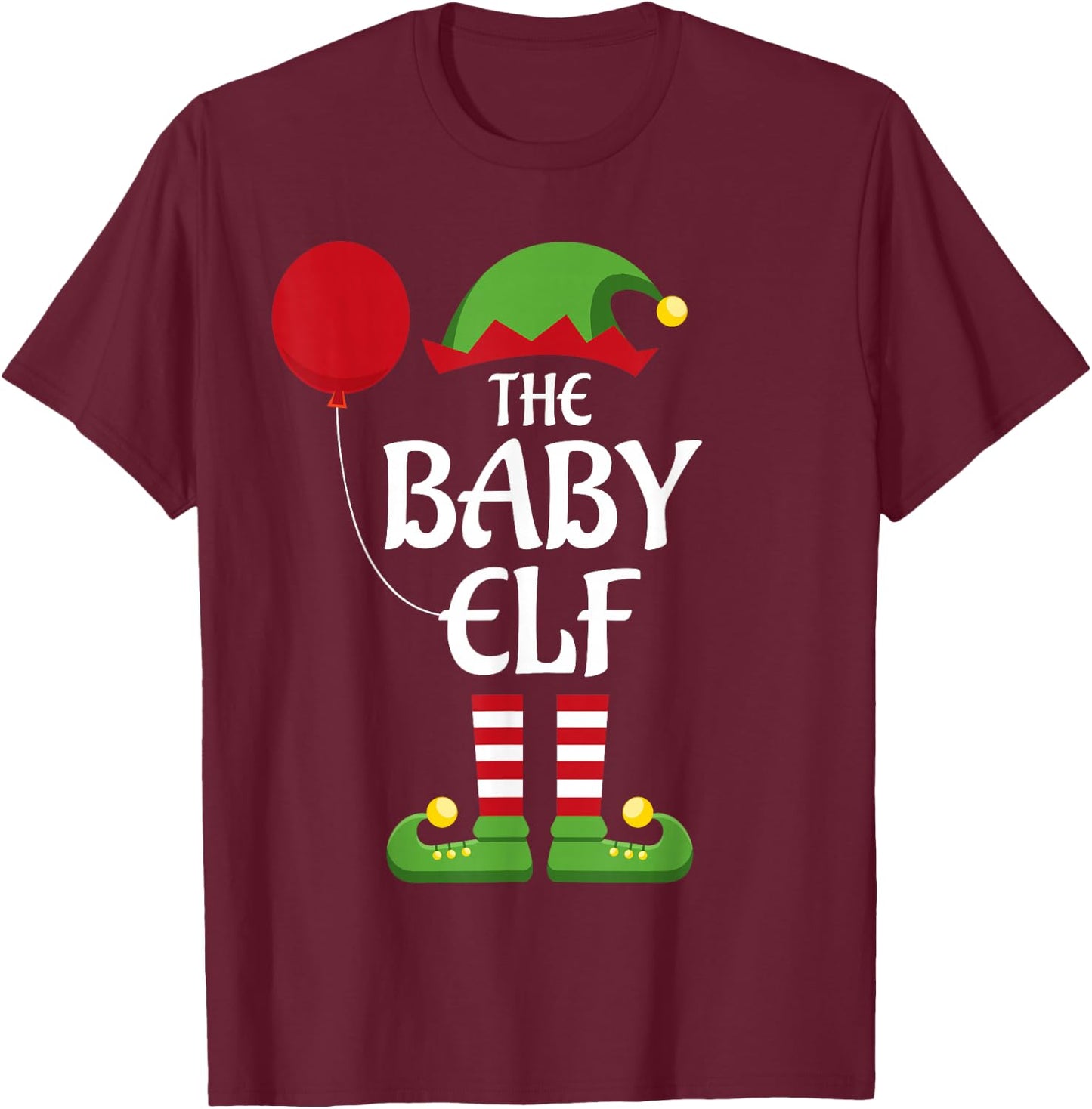 Baby Elf Family Matching Group Christmas T-Shirt - T-Shirt | Maroon