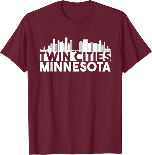 City Pride Twin Cities Minnesota Tourist Souvenir T-Shirt - T-Shirt | Maroon