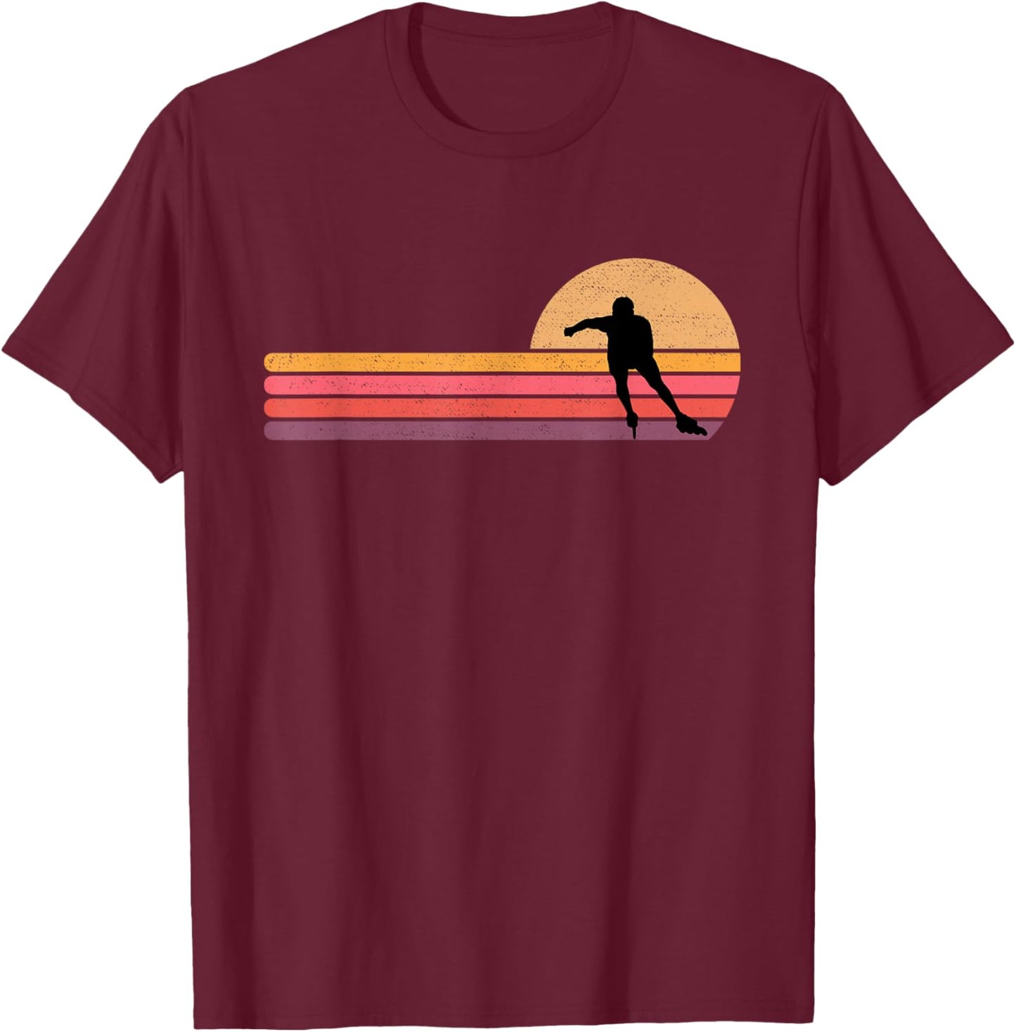 Rollerblading Funny Retro Vintage Gift T-Shirt - T-Shirt | Maroon