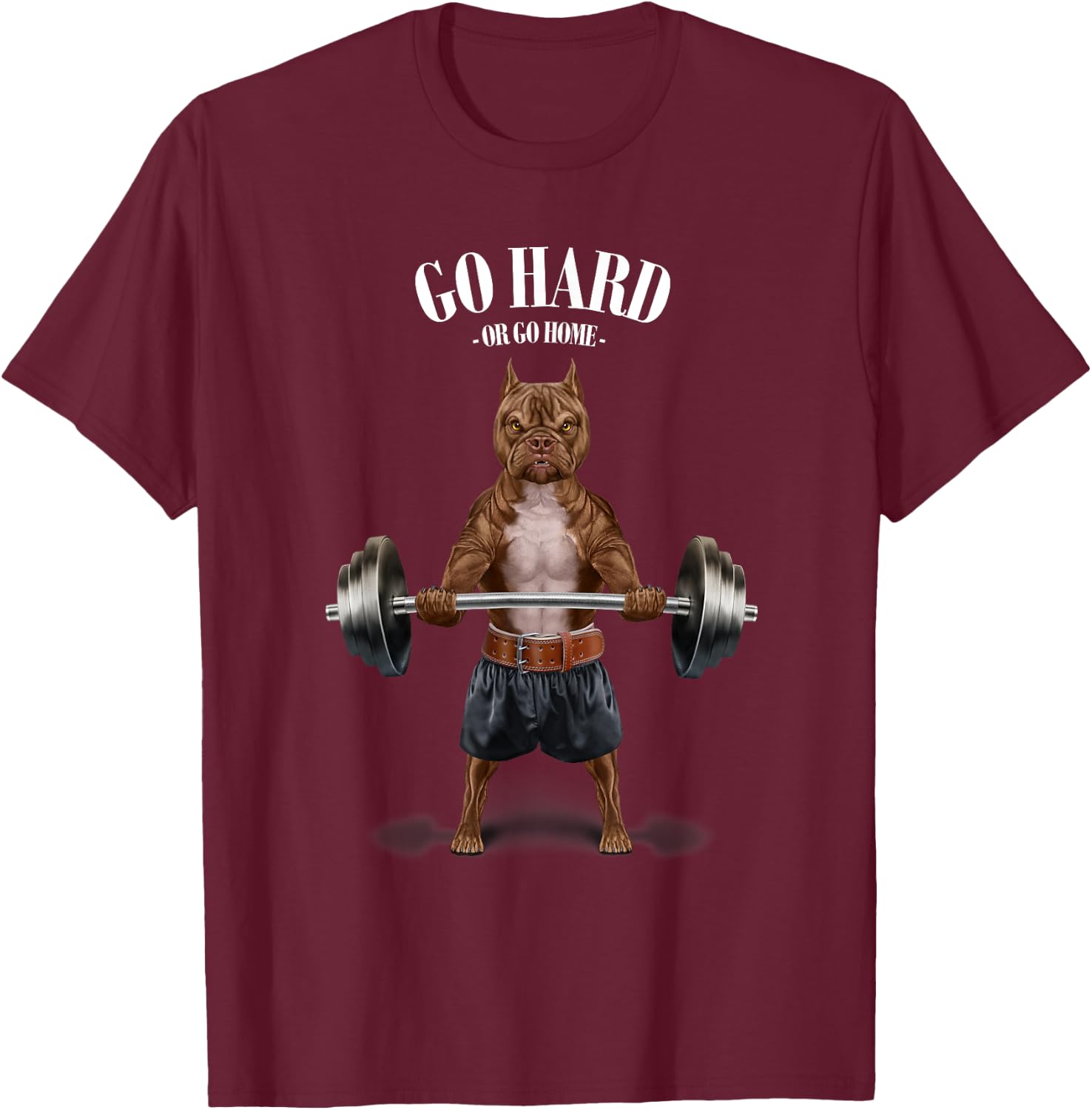 American Bully Dog Muscle Training Weightlifting Fitness Gym Men Women Girls Kids T-Shirt - T-Shirt | Maroon