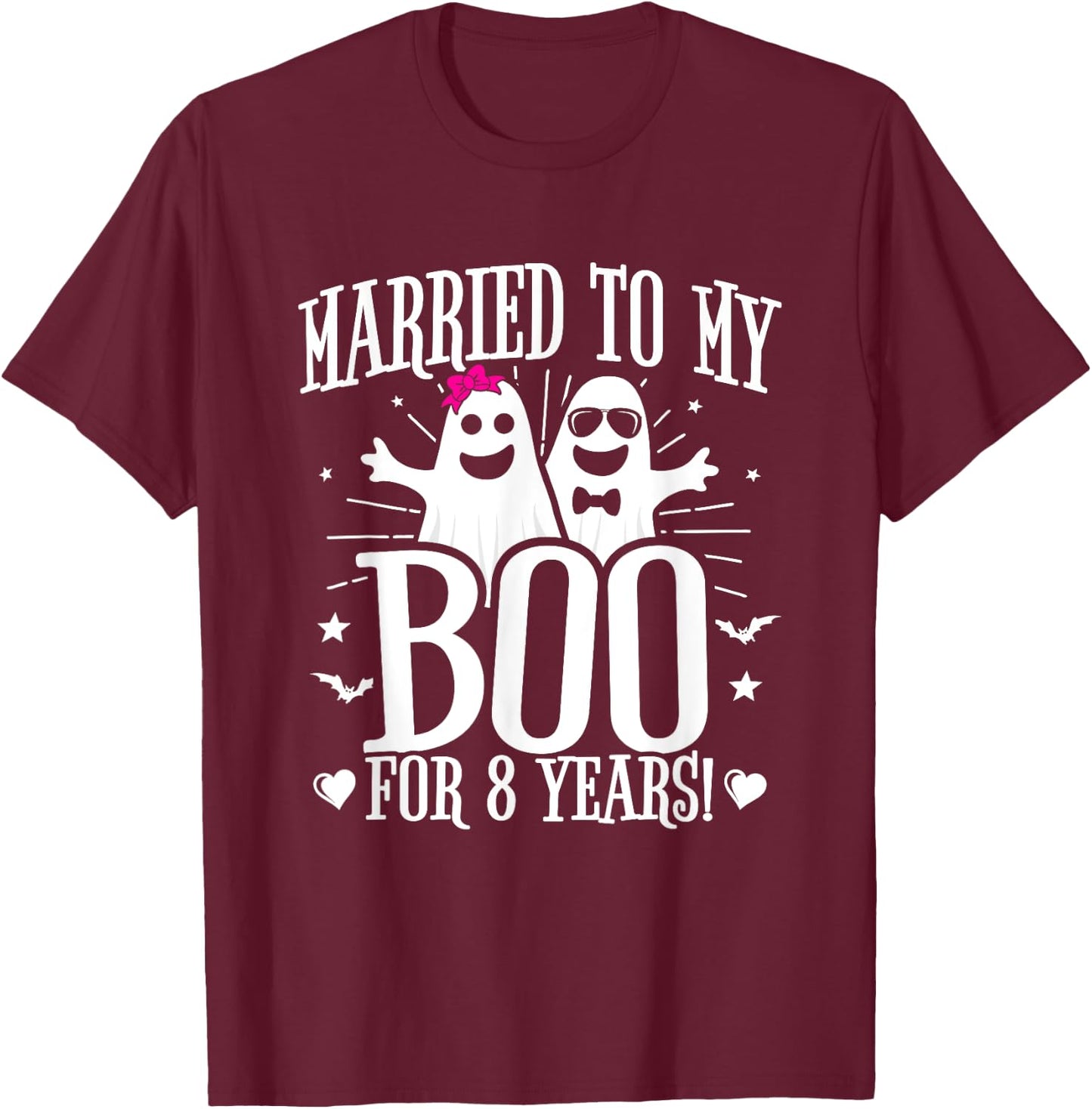 Funny 8th Wedding Anniversary October 8th Anniversary T-Shirt - T-Shirt | Maroon