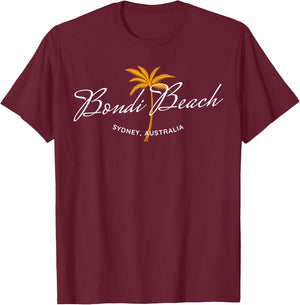 Bondi Beach Sydney Australia Retro T-Shirt - T-Shirt | Maroon