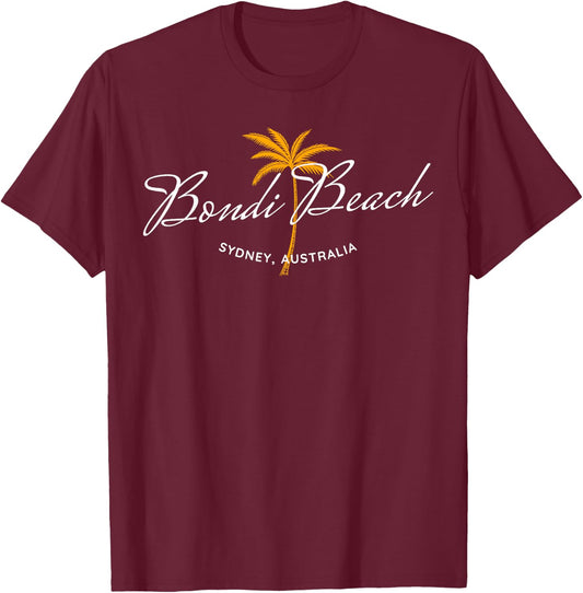 Bondi Beach Sydney Australia Retro T-Shirt - T-Shirt | Maroon