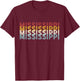 USA 70's State Retro Vintage Mississippi T-Shirt - T-Shirt | Maroon