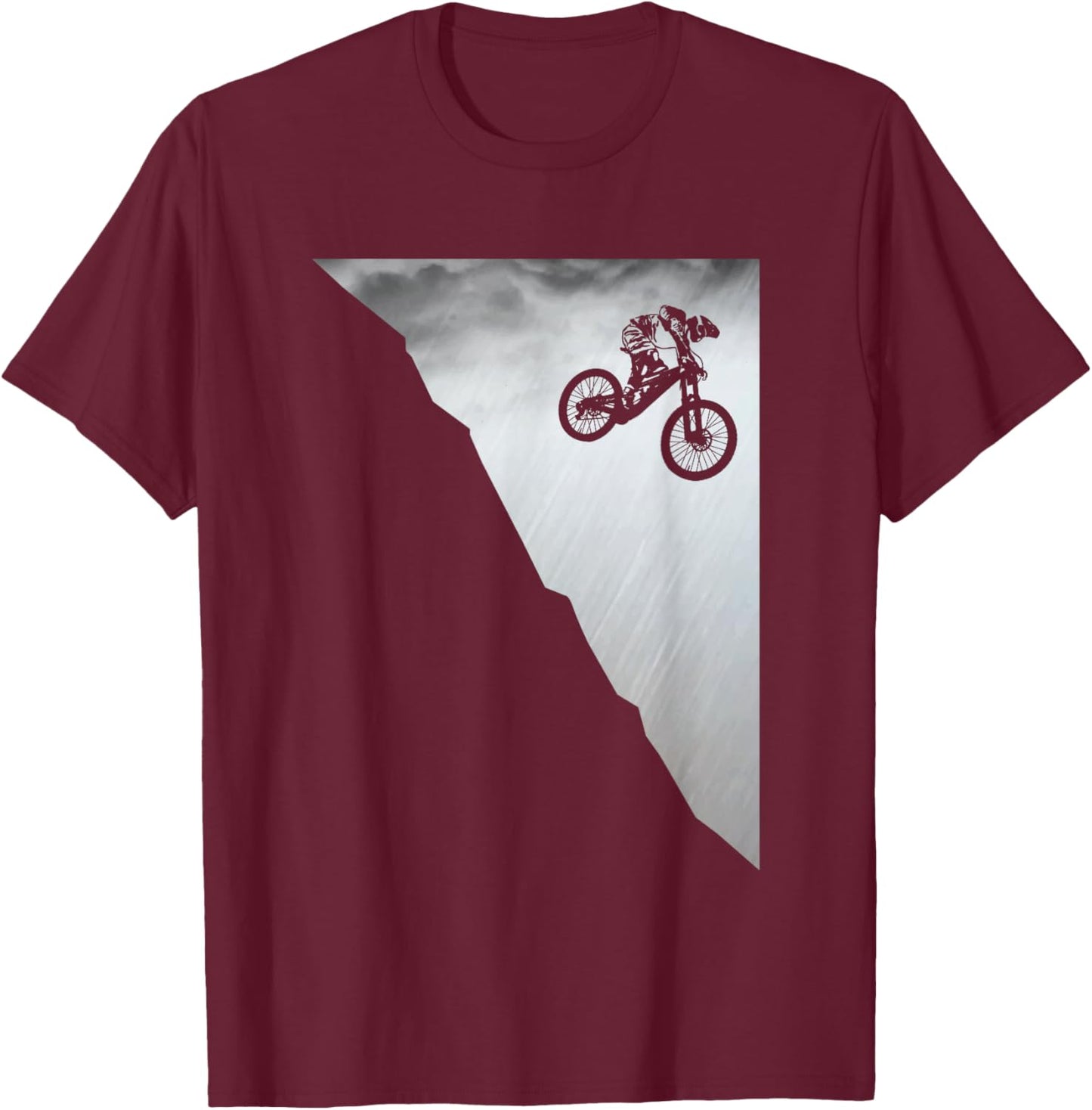 Mountain Bike Downhill Vintage MTB Downhill Bicycle Gift T-Shirt - T-Shirt | Maroon