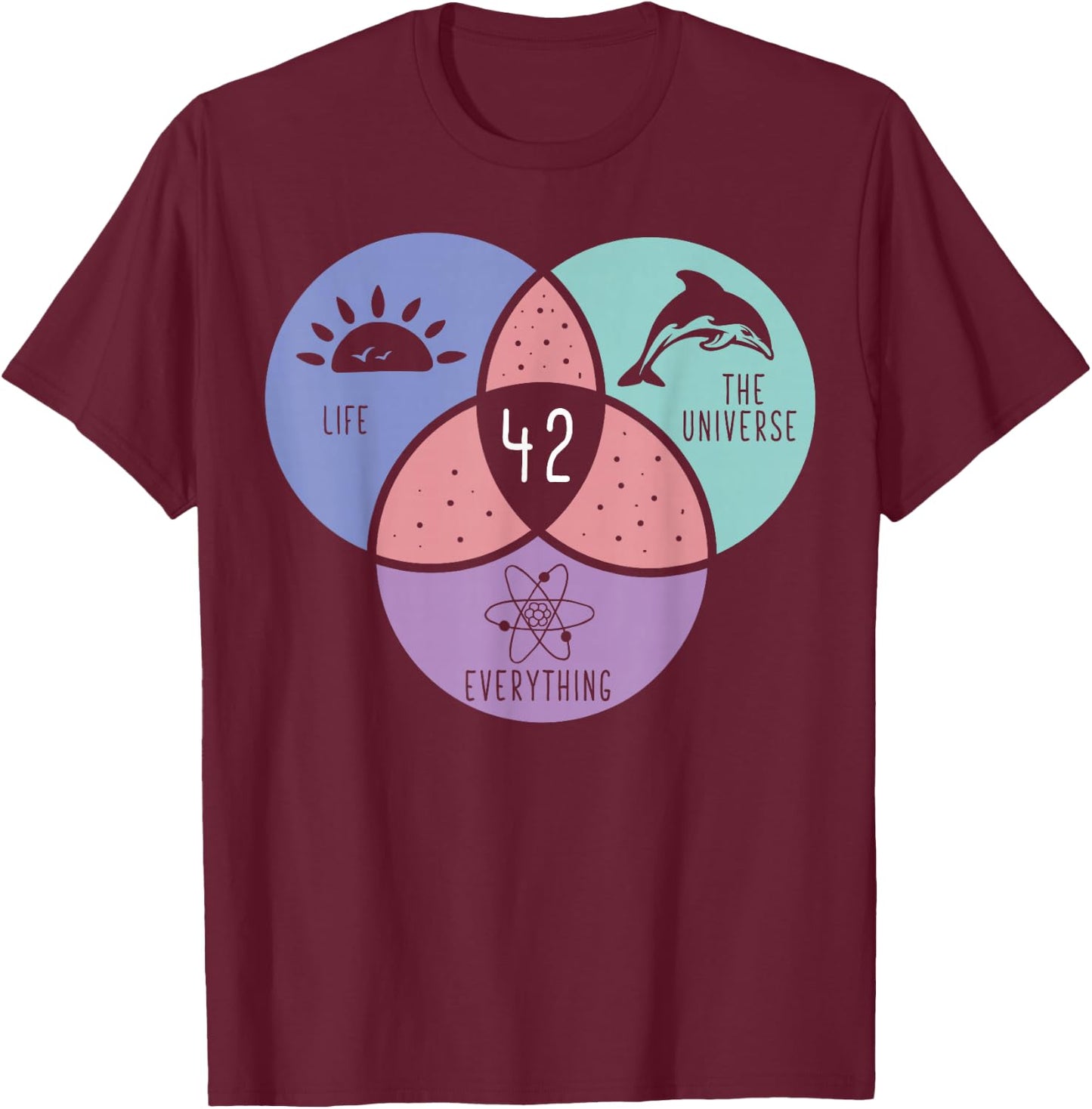Life Universe Everything 42 Answer To Life T-Shirt - T-Shirt | Maroon