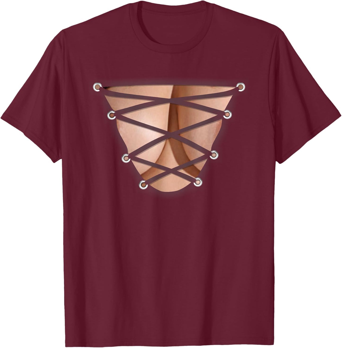 Big Boobs Exposed Shirt - Women's Cute Graphic Top Shirt Gif T-Shirt - T-Shirt | Maroon