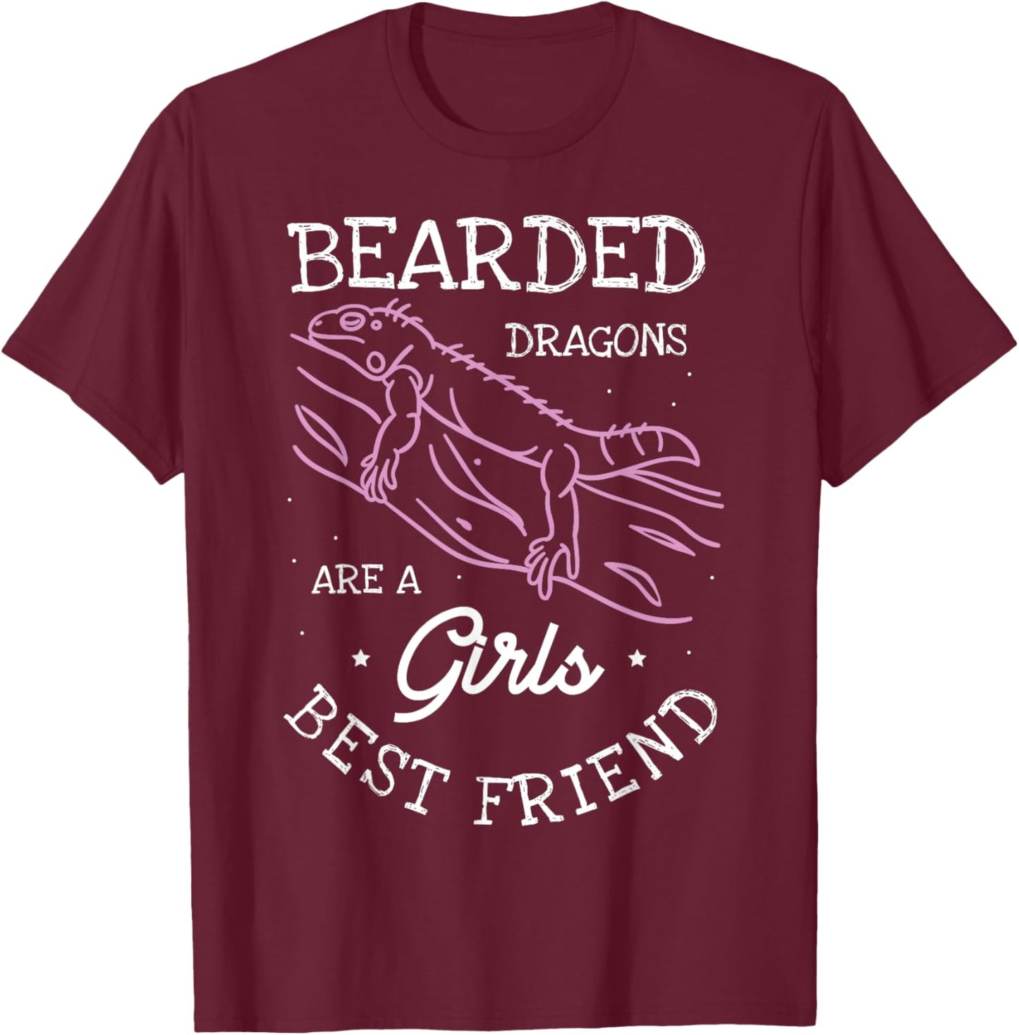 Bearded dragons are a girls best friend | Bearded Dragon T-Shirt - T-Shirt | Maroon