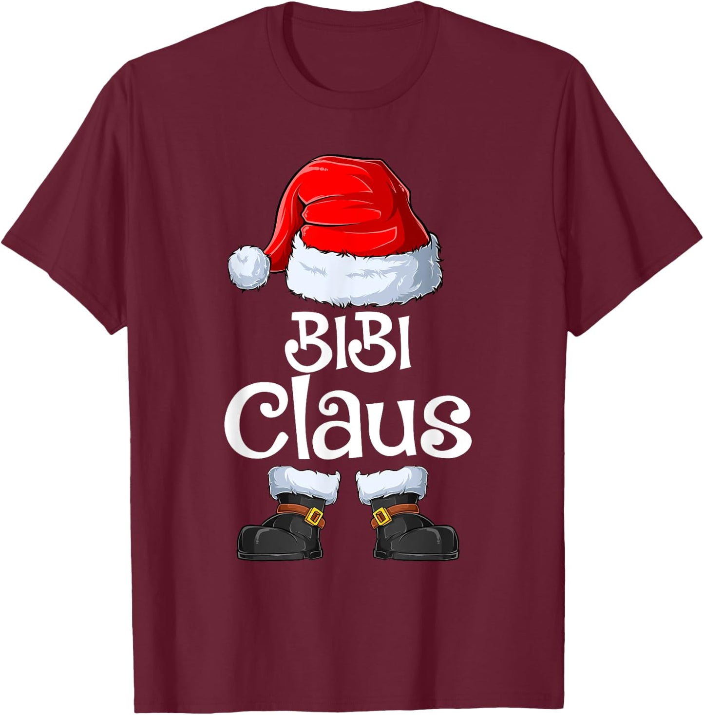 BIBI Claus Family Matching BIBI Claus Pajama T-Shirt - T-Shirt | Maroon