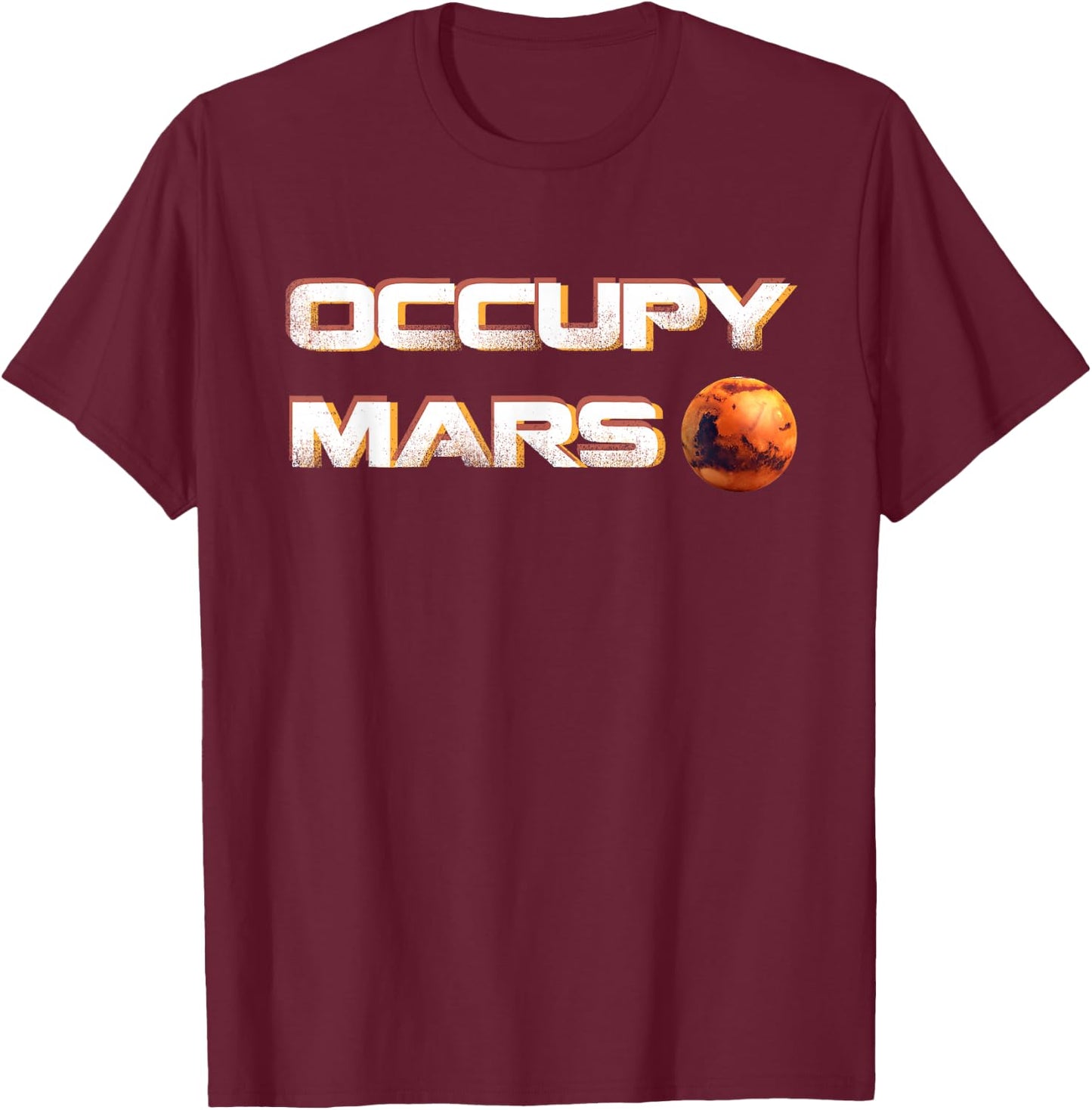 Occupy Mars Space Mission T-Shirt - T-Shirt | Maroon