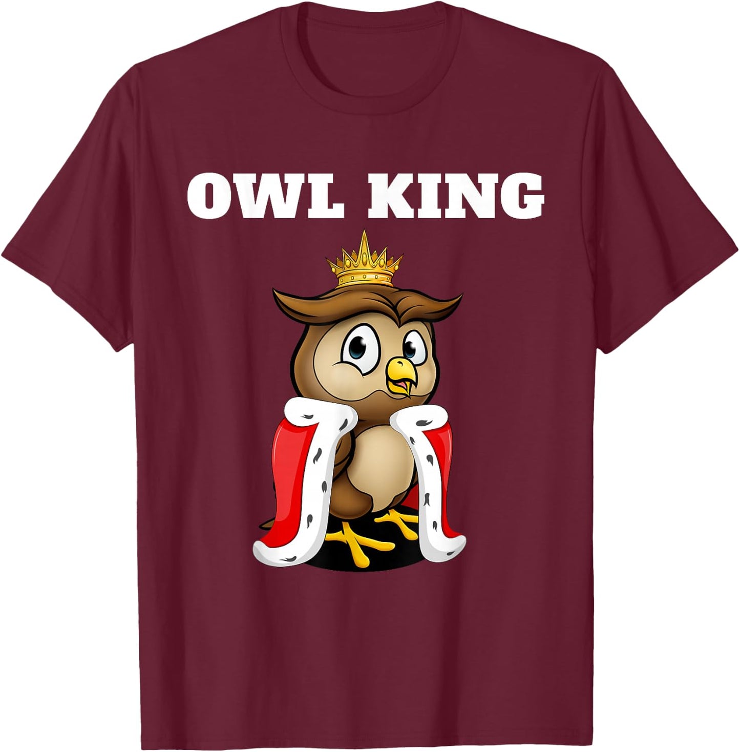 Owl King | Boys Owl | Owl T-Shirt - T-Shirt | Maroon