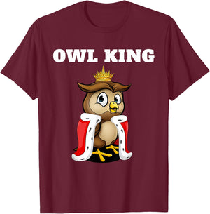 Owl King | Boys Owl | Owl T-Shirt - T-Shirt | Maroon