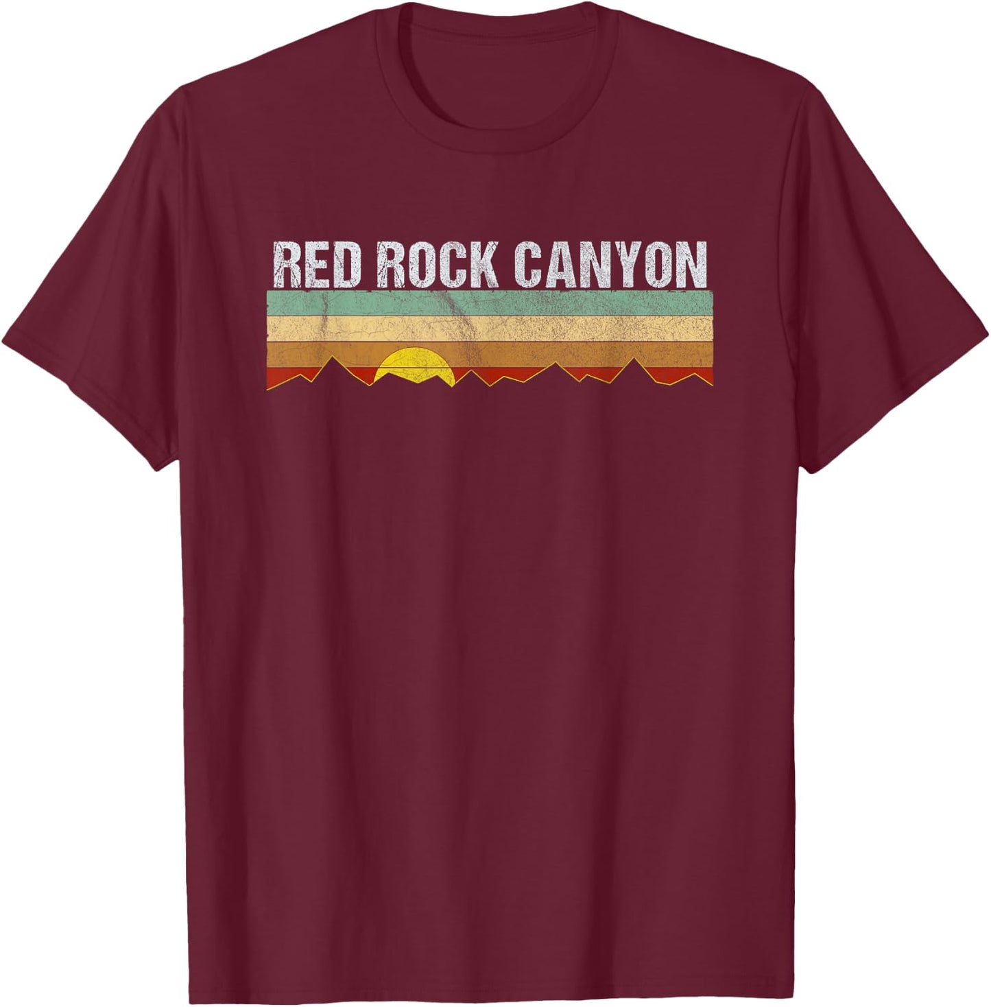 Vintage Red Rock Canyon Nevada Retro T-Shirt - T-Shirt | Maroon