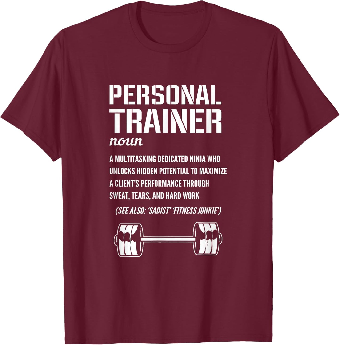 Funny Personal Trainer Definition Fitness Coach T-Shirt - T-Shirt | Maroon