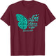 Turquoise Butterfly Cheetah Print Christian Religious Verse T-Shirt - T-Shirt | Maroon