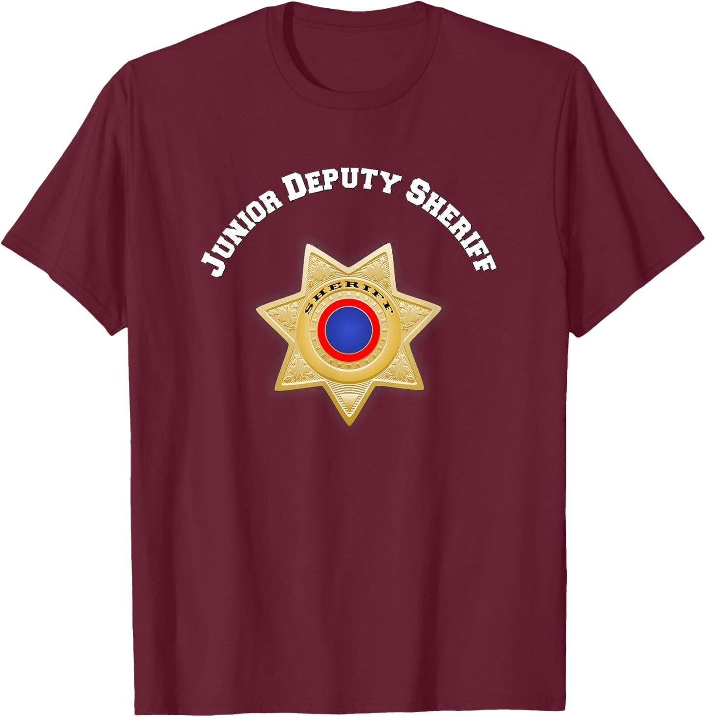 Sheriff Badge: Kids Sheriff Star Badge Junior Deputy T Shirt T-Shirt - T-Shirt | Maroon