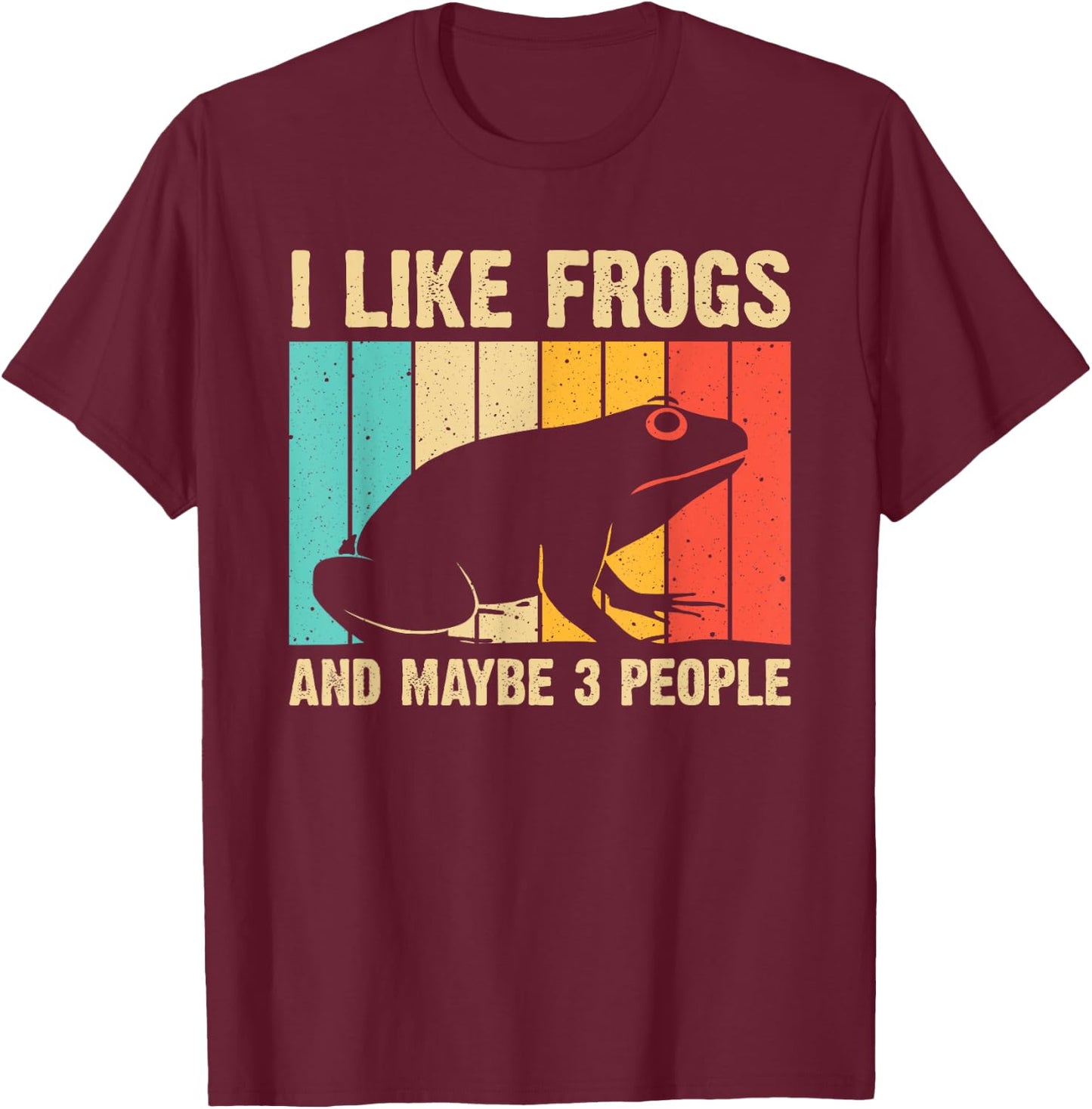 Cute Frog Design For Toad Lover Men Women Amphibian Animals T-Shirt - T-Shirt | Maroon