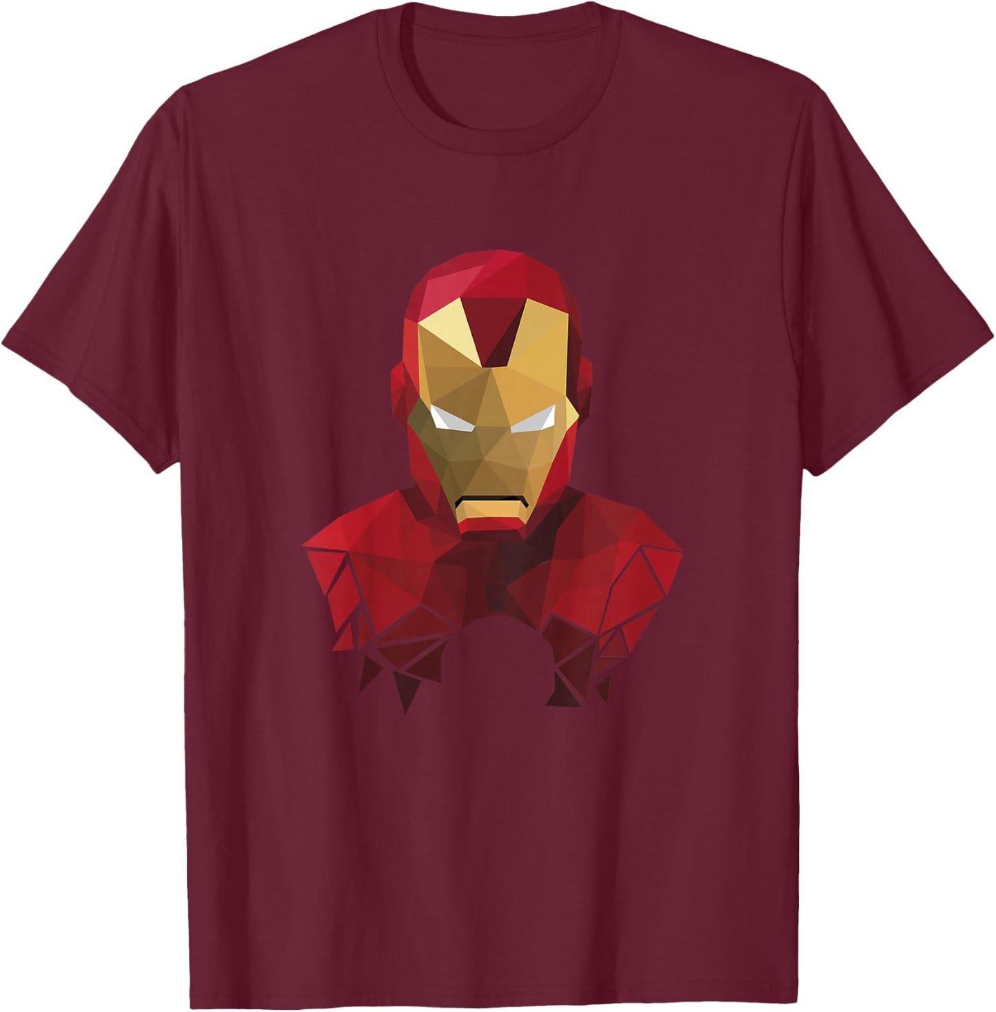 Kids Marvel Iron Man Geometric Prism Shape Art Kids T-Shirt - T-Shirt | Maroon