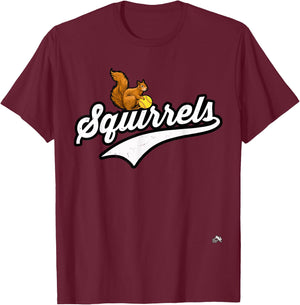 Squirrel Softball Team T-Shirt - T-Shirt | Maroon