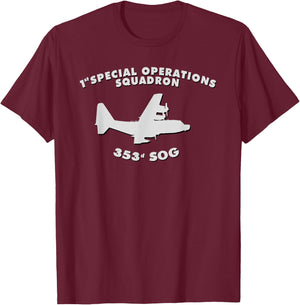 1st Special Operations Squadron MC-130 Combat Talon T-Shirt - T-Shirt | Maroon