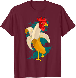 Chicken Banana Farming Chickens T-Shirt - T-Shirt | Maroon