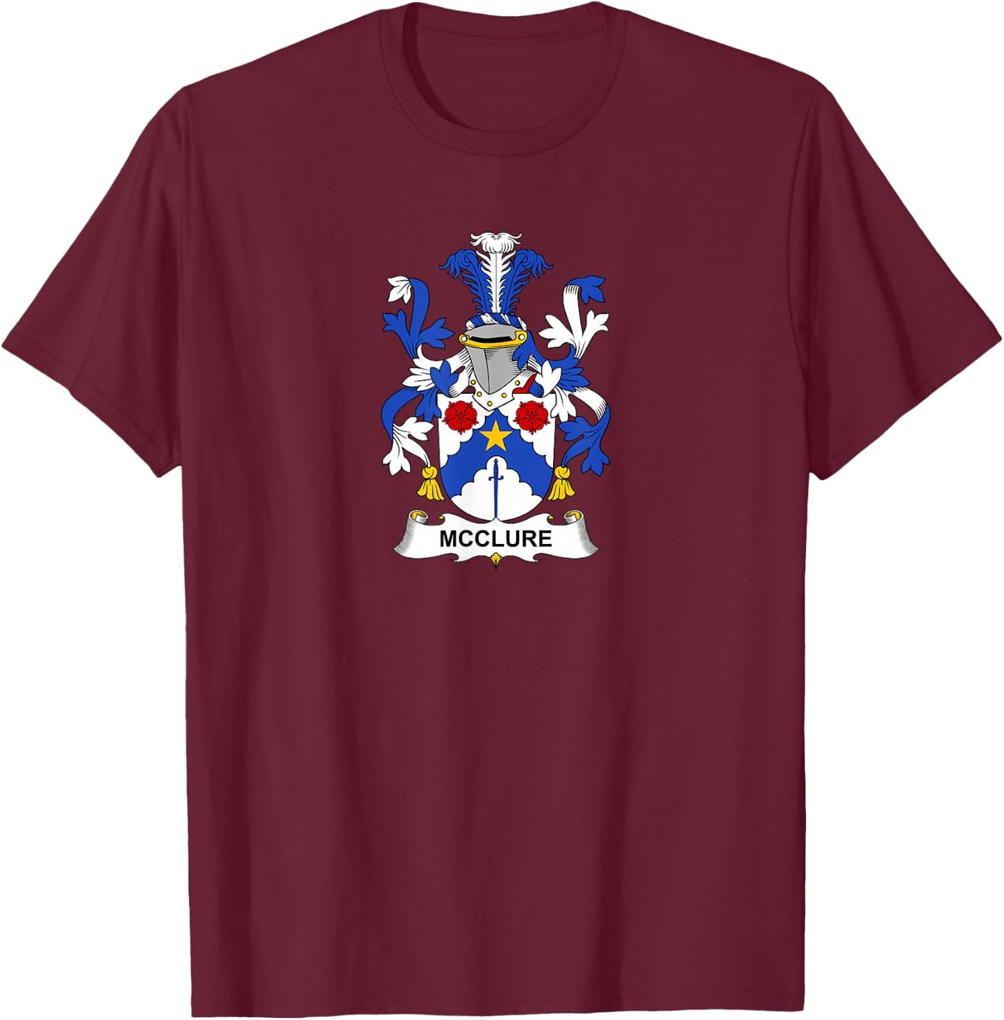 McClure Coat of Arms - Family Crest Shirt T-Shirt - T-Shirt | Maroon