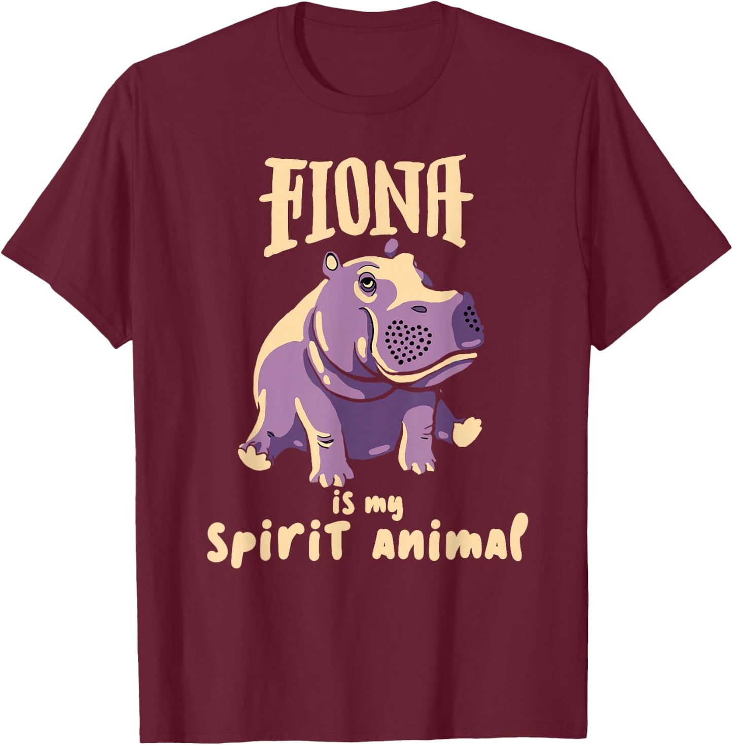 Fiona The Hippo Spirit Animal Shirt #TeamFiona Baby Hippo T-Shirt - T-Shirt | Maroon