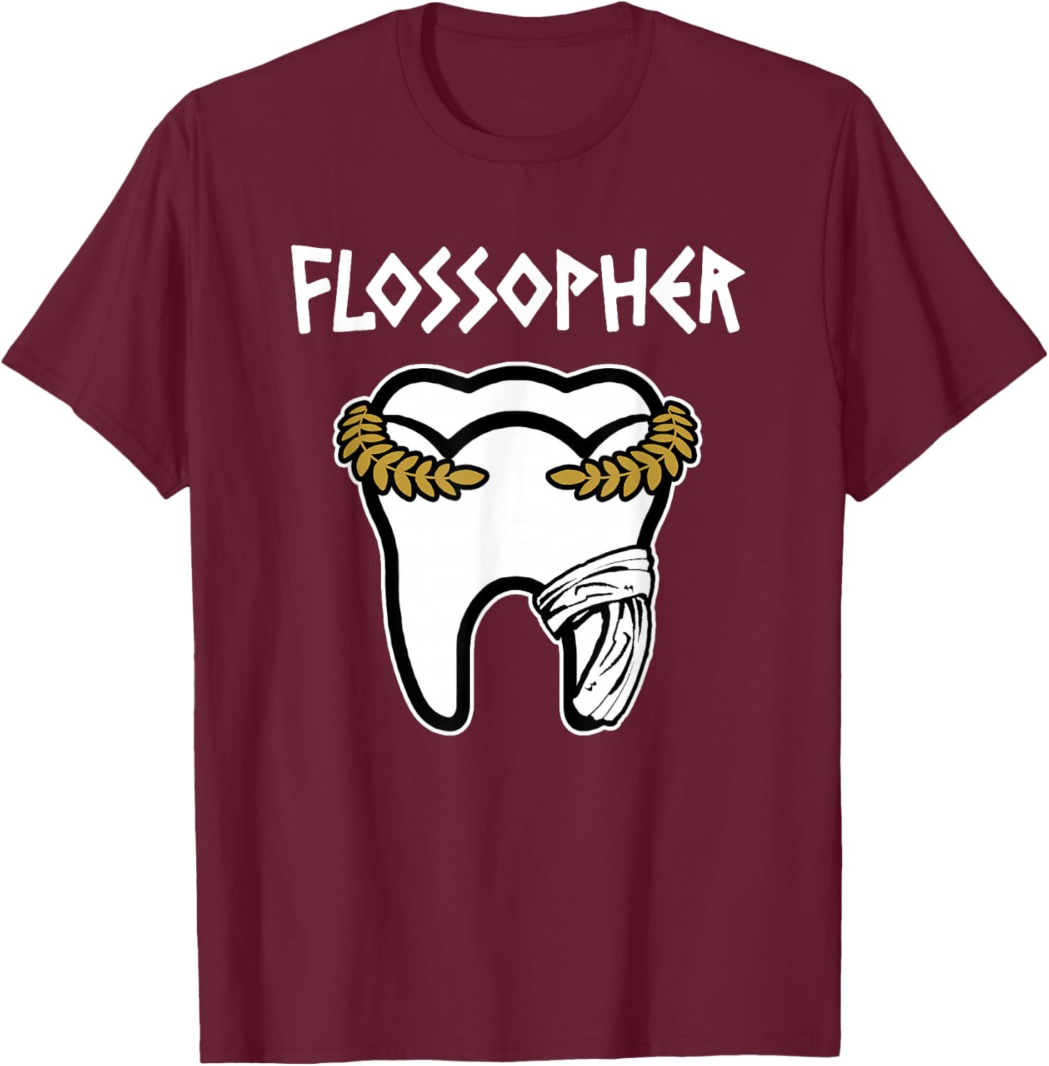 Funny Dentist Dental Assistent Pun - Flossopher T-Shirt - T-Shirt | Maroon