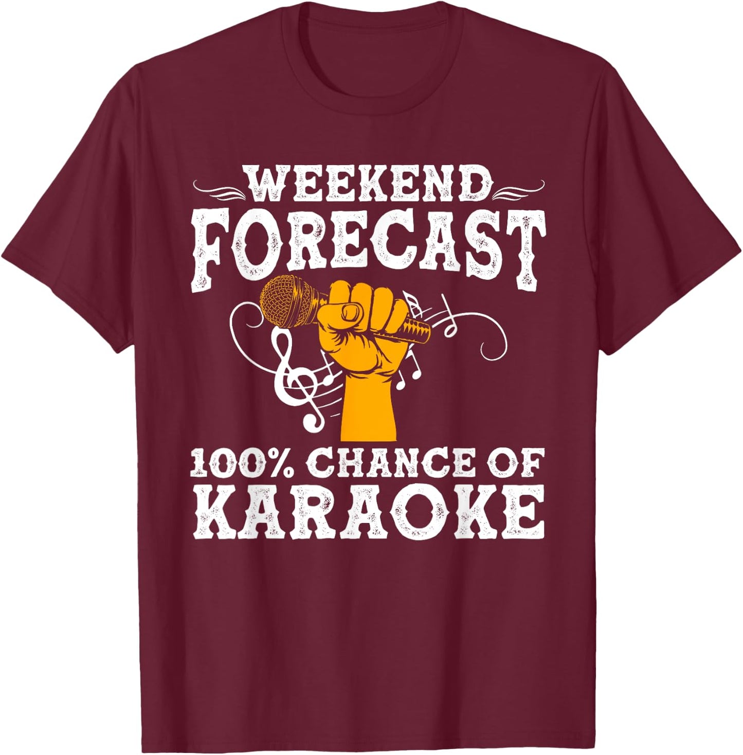 Cool Karaoke Art Men Women Karaoke Box Microphone Singing T-Shirt - T-Shirt | Maroon