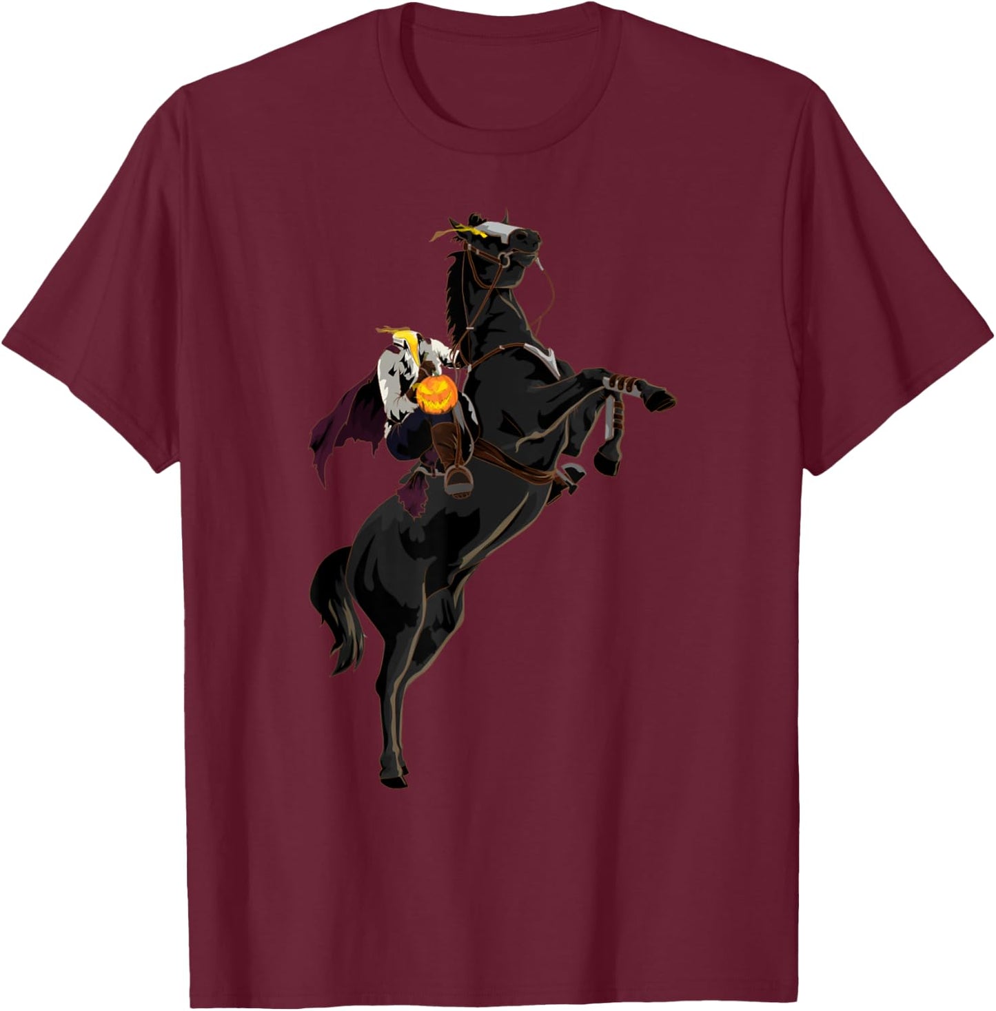 Halloween Sleepy Hollow Headless Horseman T-Shirt - T-Shirt | Maroon