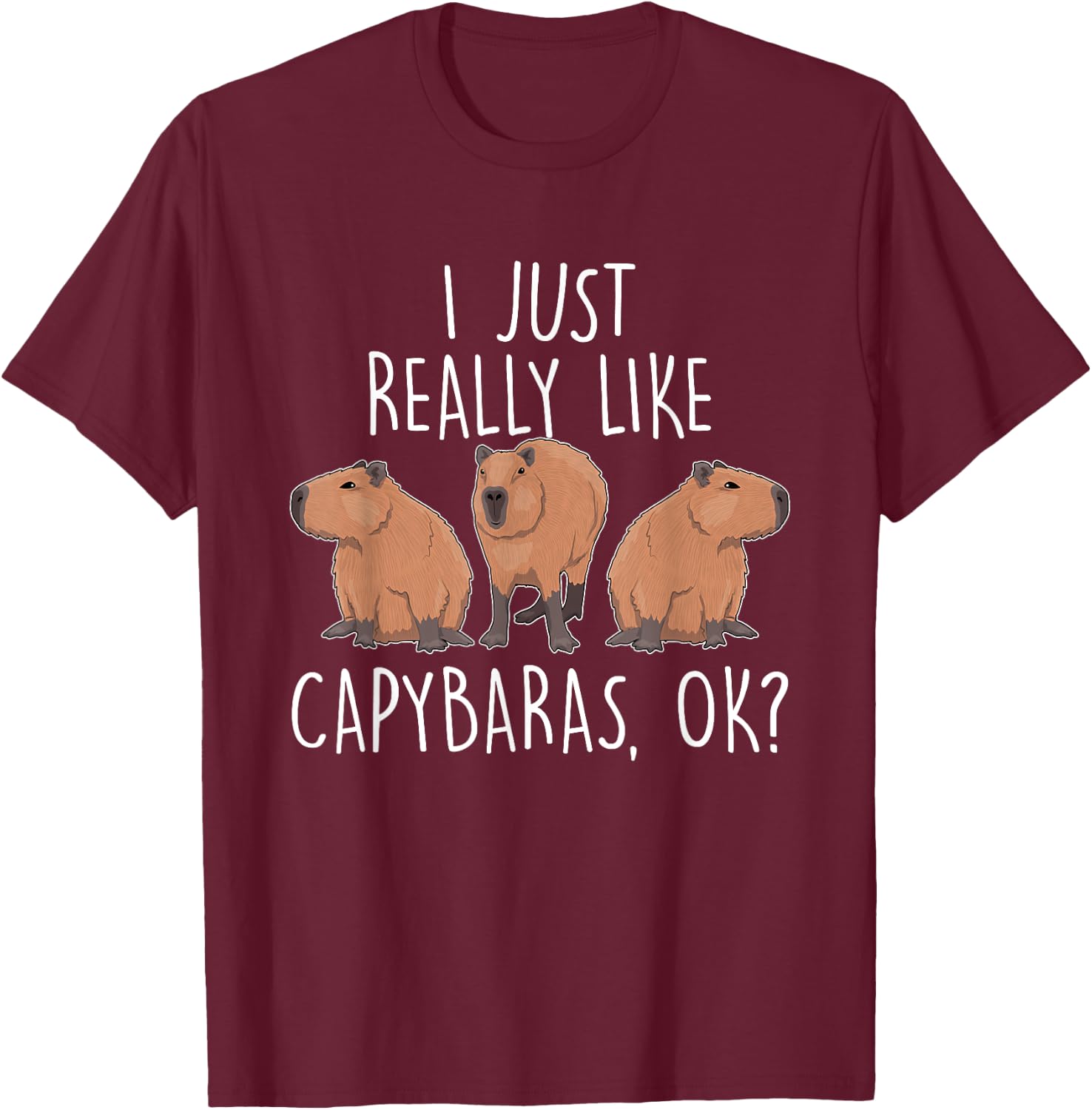 I Just Really Like Capybaras Ok – Rodent Pet Owner Carpincho T-Shirt - T-Shirt | Maroon