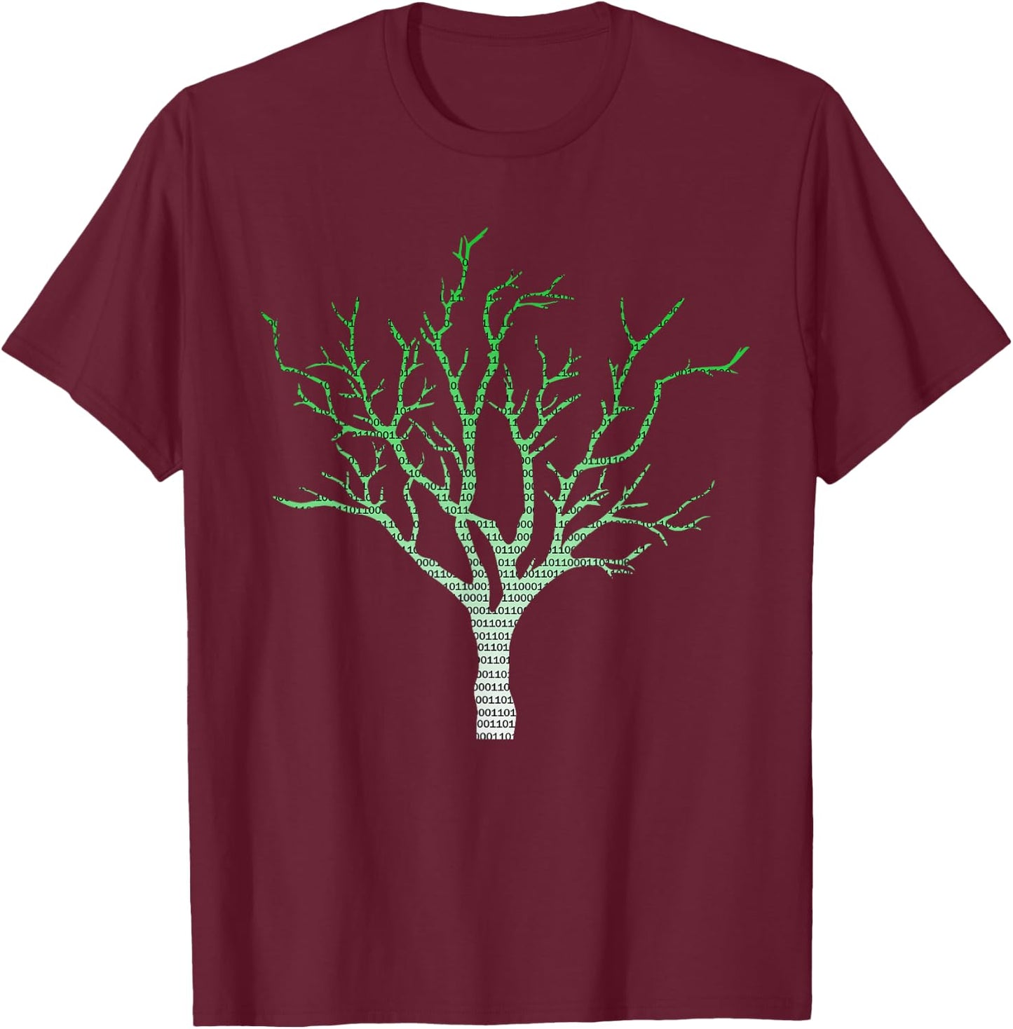 Binary Tree Computer Programmer Coding T-Shirt - T-Shirt | Maroon