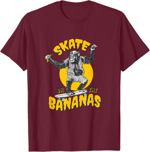 Skater Monkey Skateboard T-Shirt - T-Shirt | Maroon