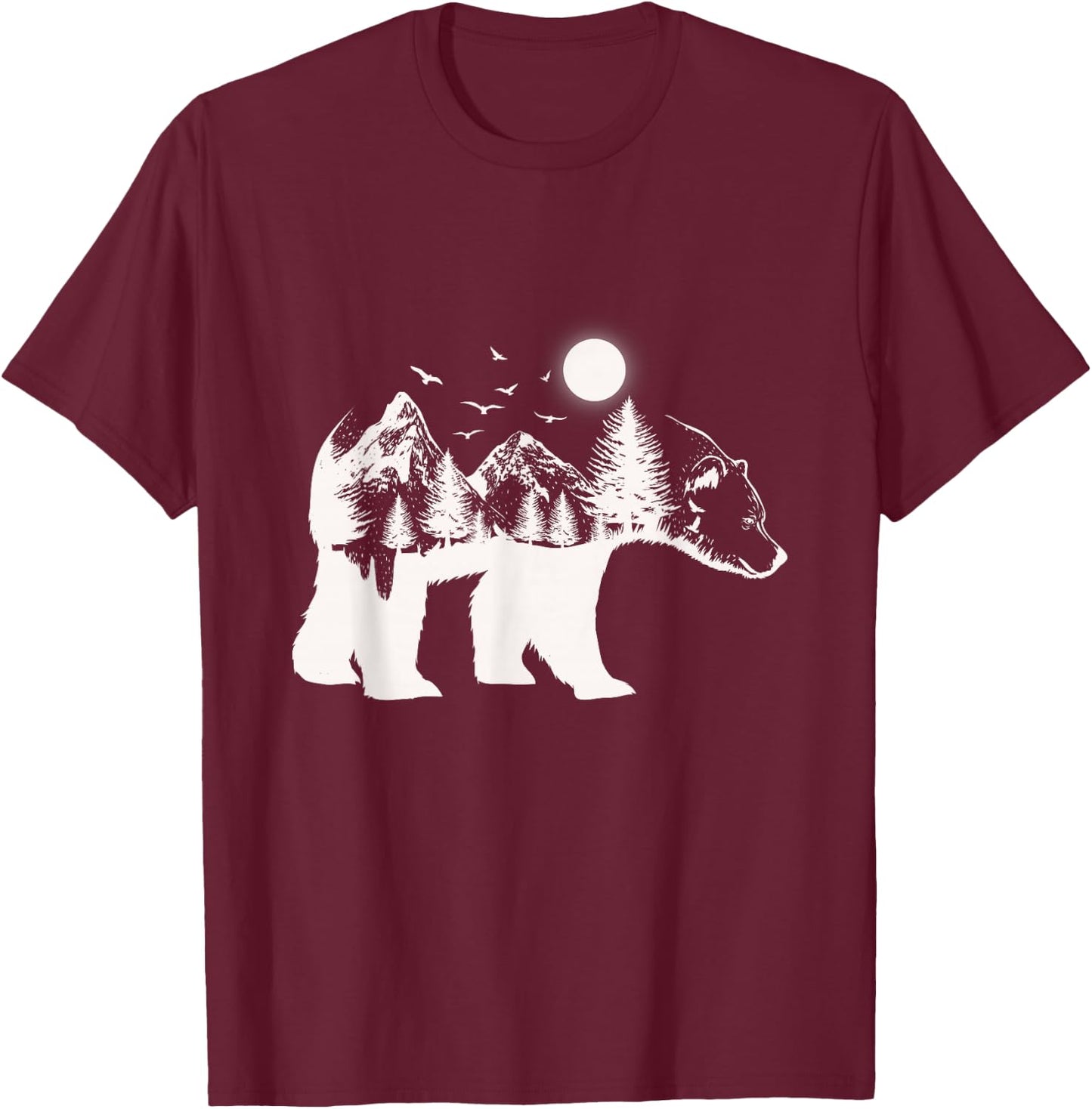 Bear illustration made of trees bears T-Shirt - T-Shirt | Maroon