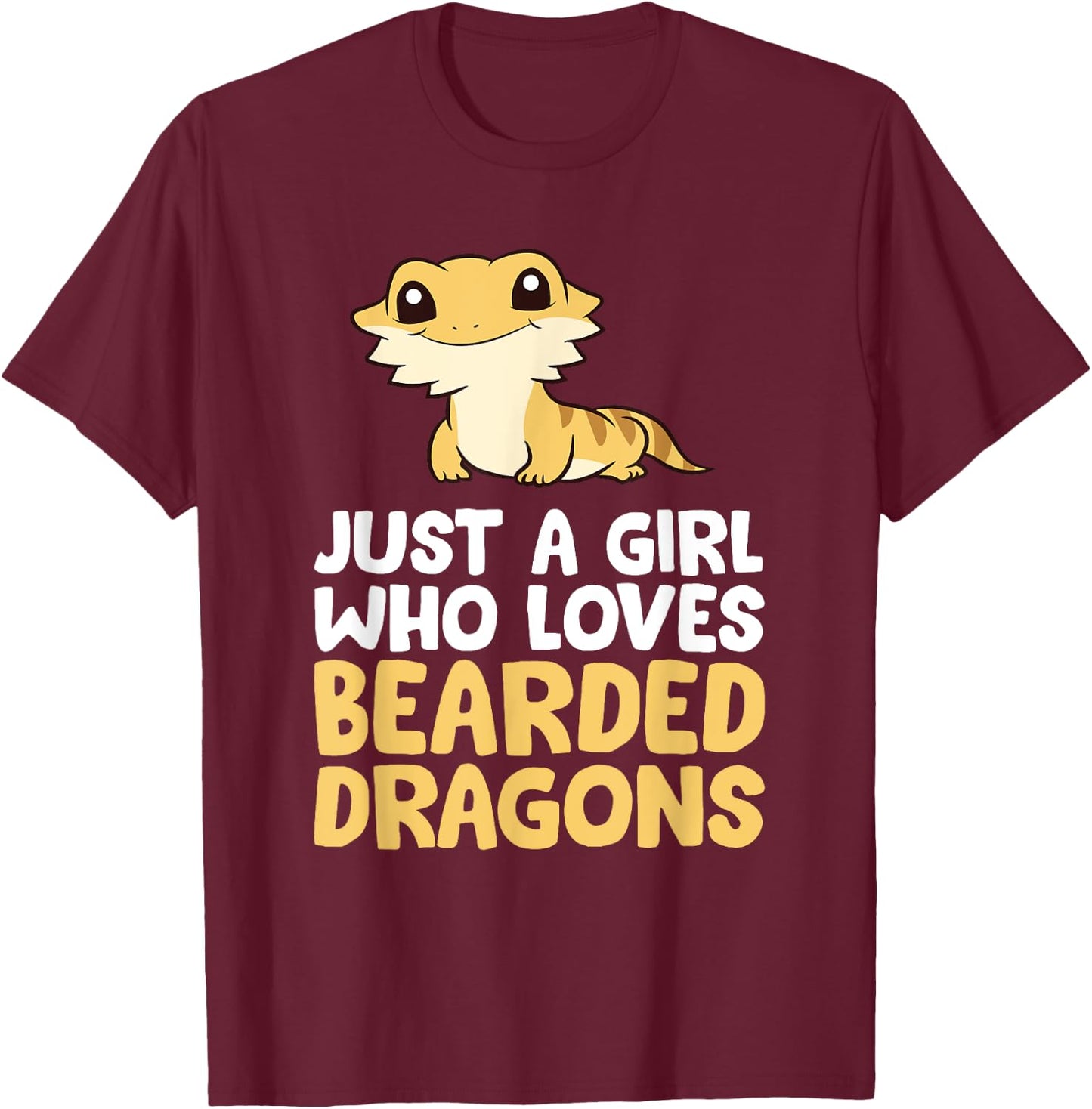 Just a Girl Who Loves Bearded Dragons T-Shirt - T-Shirt | Maroon