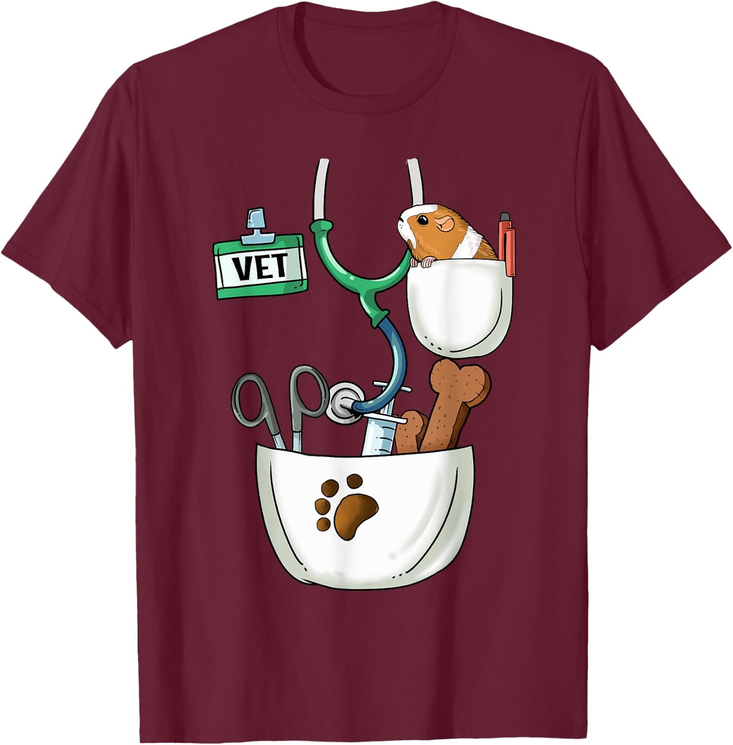 Veterinarian Halloween Costume Vet Tech Kids And Adult T-Shirt - T-Shirt | Maroon