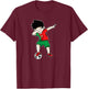 Dabbing Soccer Boy Portugal Football - Portuguese Gift T-Shirt - T-Shirt | Maroon