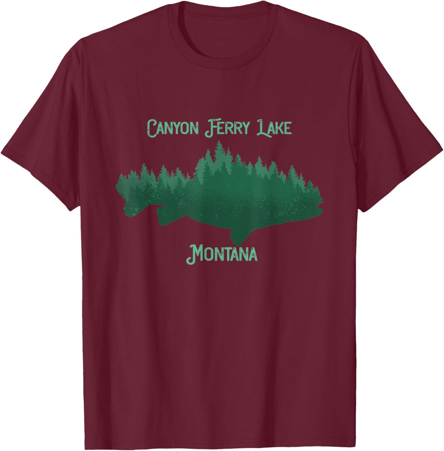 Canyon Ferry Lake Montana Souvenir T-Shirt - T-Shirt | Maroon