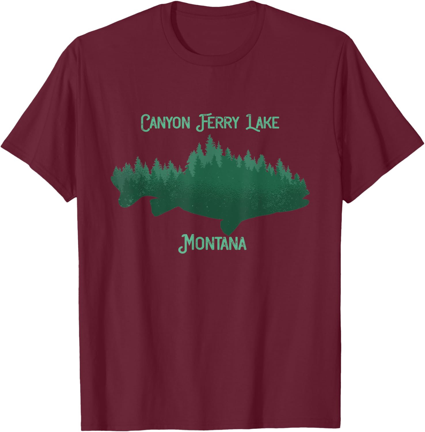 Canyon Ferry Lake Montana Souvenir T-Shirt - T-Shirt | Maroon