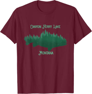 Canyon Ferry Lake Montana Souvenir T-Shirt - T-Shirt | Maroon