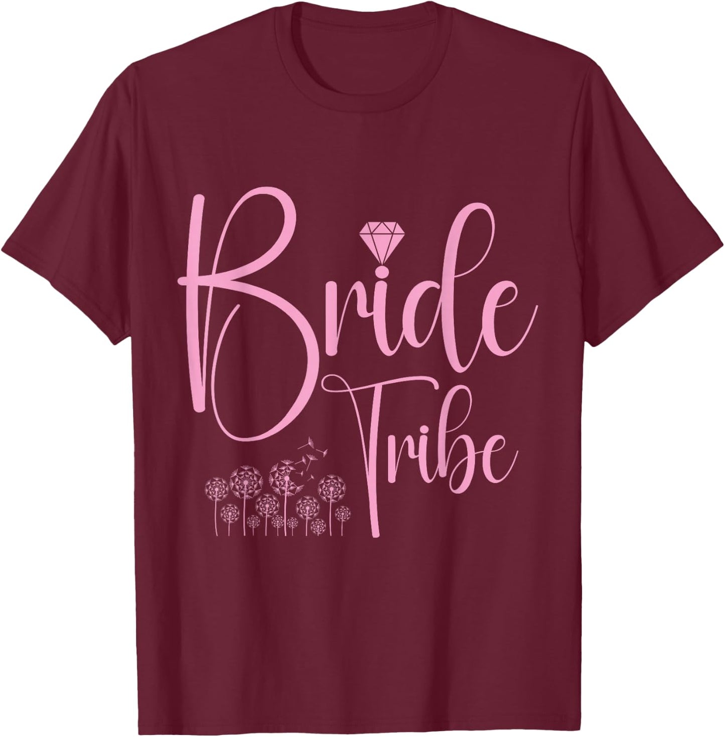 Bride Tribe Bachelorette Party Top Bridal Floral Wedding T-Shirt - T-Shirt | Maroon