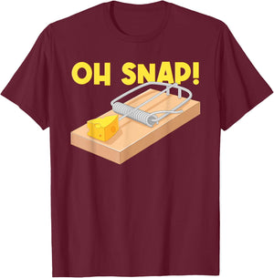 Oh Snap! Mouse Trap Cheese T-Shirt - T-Shirt | Maroon