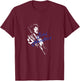 Jimi Hendrix White Silhouette T-Shirt - T-Shirt | Maroon