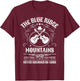 Blue Ridge Mountains with Guitars Vintage Distressed Design T-Shirt - T-Shirt | Maroon