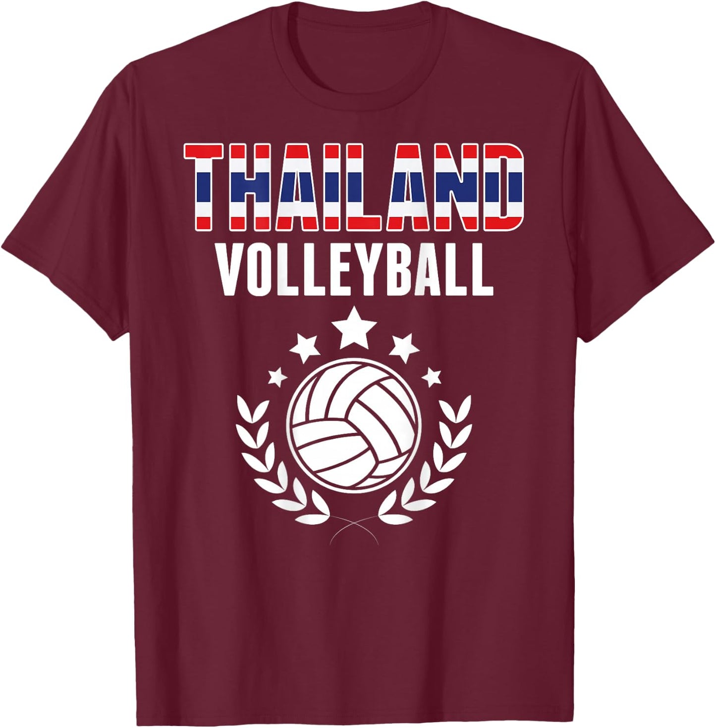 Thailand Volleyball Lovers Jersey - Thai Flag Summer Sports T-Shirt - T-Shirt | Maroon