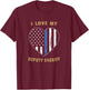 Retro I Love My Deputy Sheriff Blue Line American Flag Heart T-Shirt - T-Shirt | Maroon
