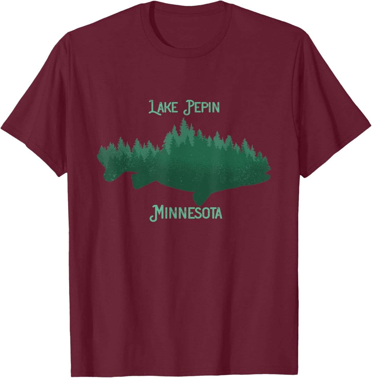 Lake Pepin Minnesota Souvenir T-Shirt - T-Shirt | Maroon